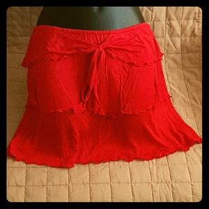 Red summer beach mini-skirt size S